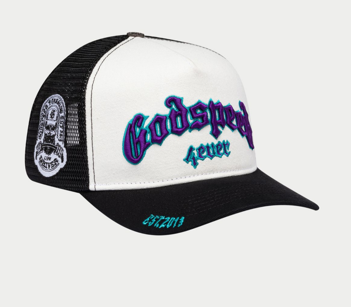 GodSpeed FOREVER TRUCKER HAT (White/Black/Purple)