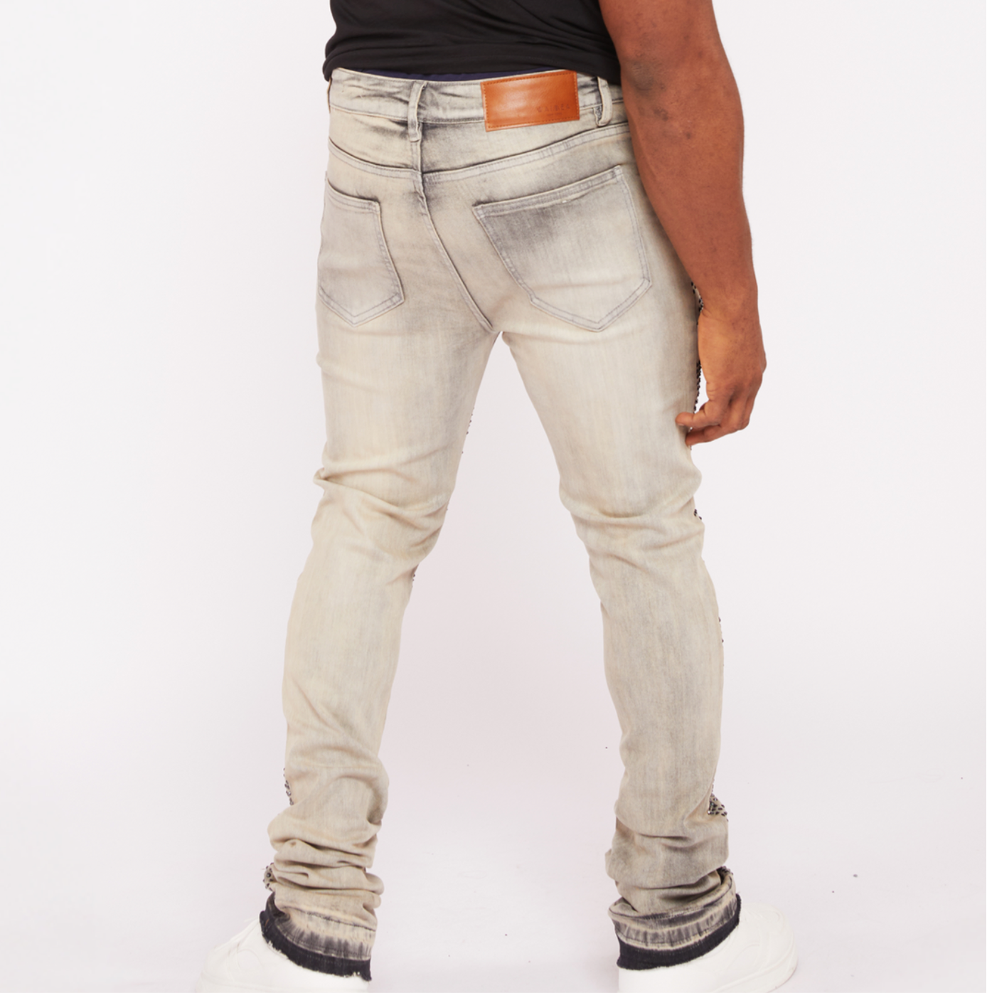 WAIME STACKED FIT JEANS cream