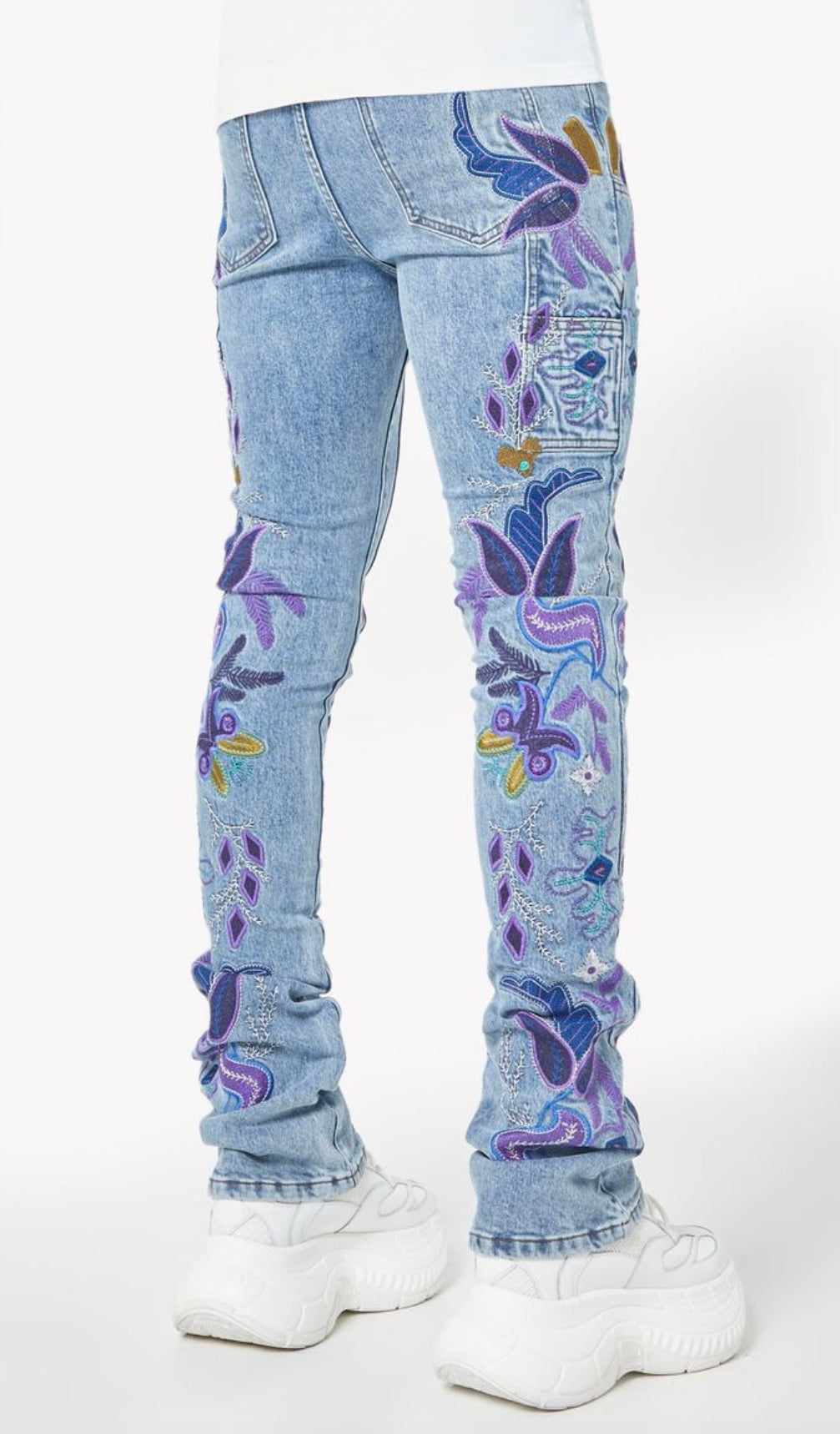 Purple Flower Denim