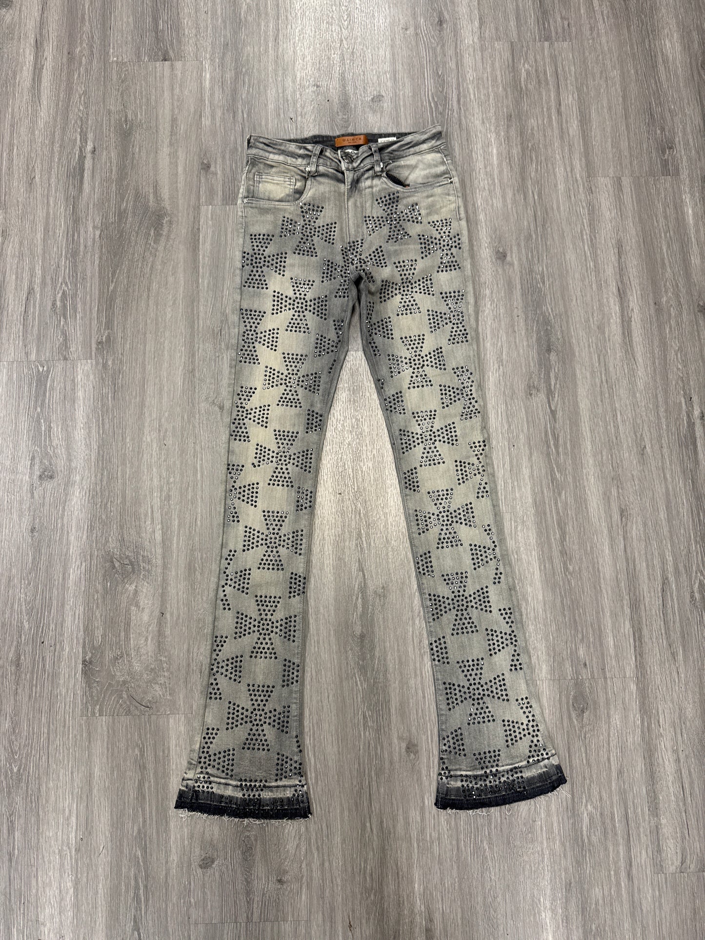 WAIME STACKED FIT JEANS cream