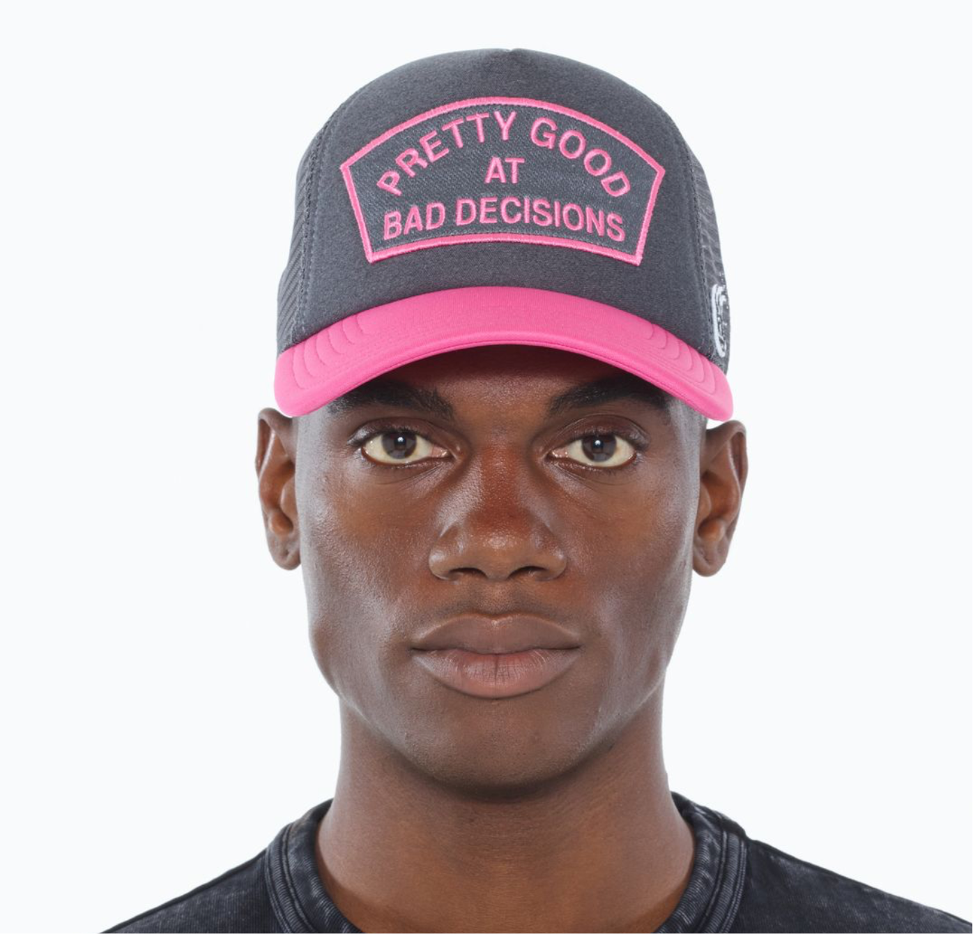 CULT "GOOD AT BAD DECISIONS" MESH BACK TRUCKER HAT