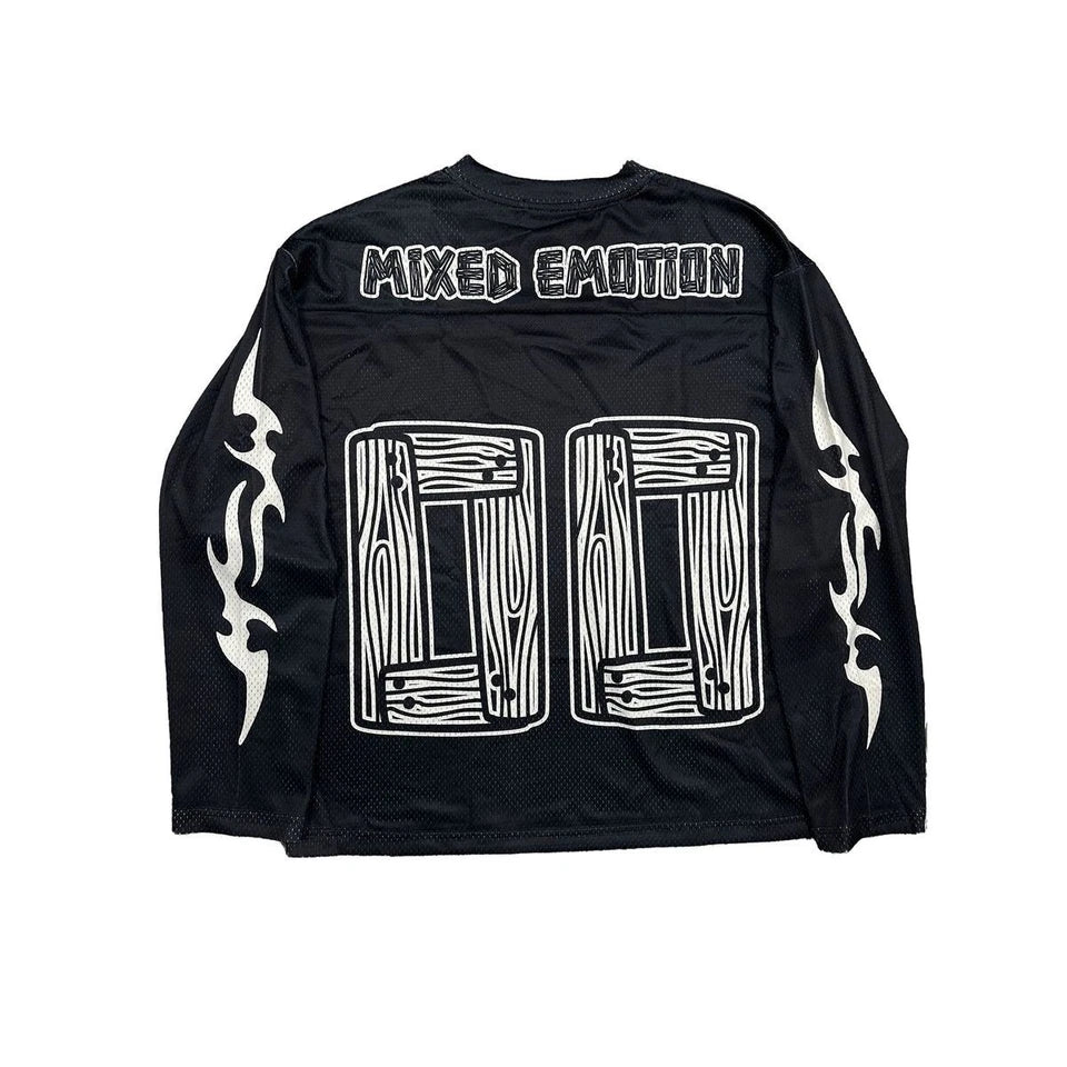 Mixed Emotion OVERSIZE BLACK 'Lightning' Long Sleeve