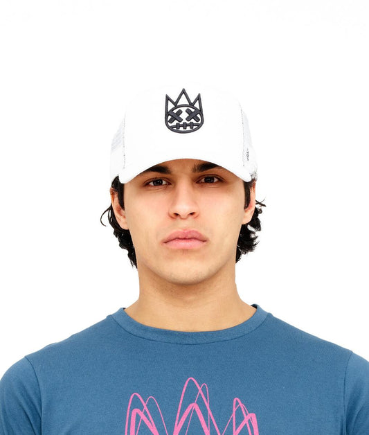 MESH BACK TRUCKER CURVED VISOR WHITE CLEAN