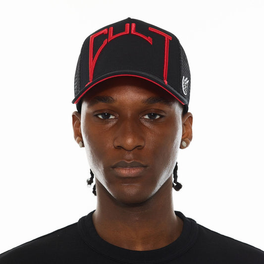 LOGO MESH BACK TRUCKER HAT "CULT ARCH"