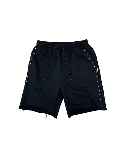 BKYS "RHINESTONE" F-TERRY SHORTS BLACK