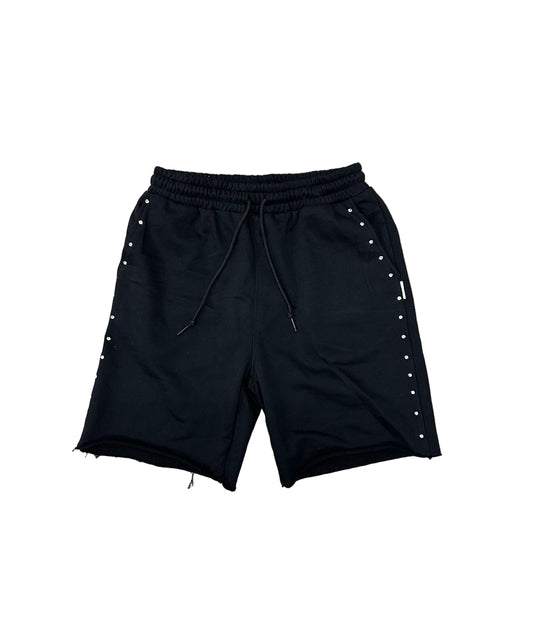 BKYS "RHINESTONE" F-TERRY SHORTS BLACK