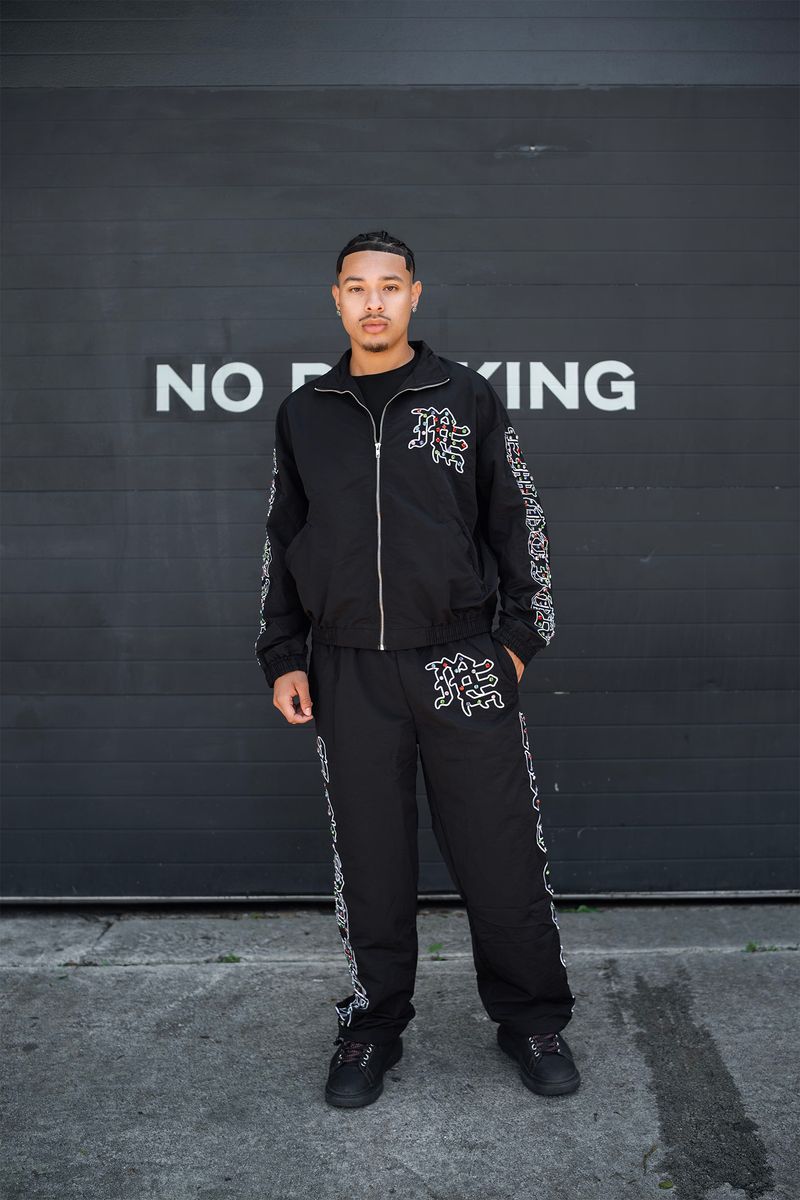 'ME' Rhinestone Nylon Pants