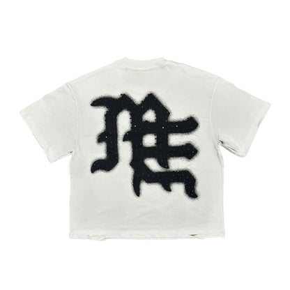 ME White ‘End’ Rhinestone Tee