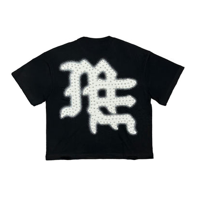 ME Black ‘End’ Rhinestone Tee