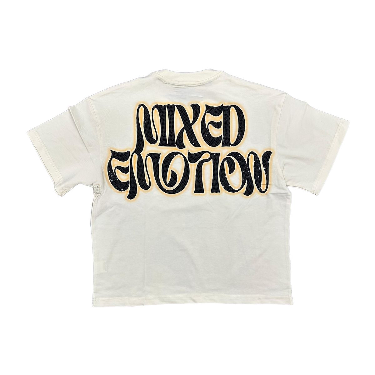 ME 'Twin' Rhinestone Cream Tee