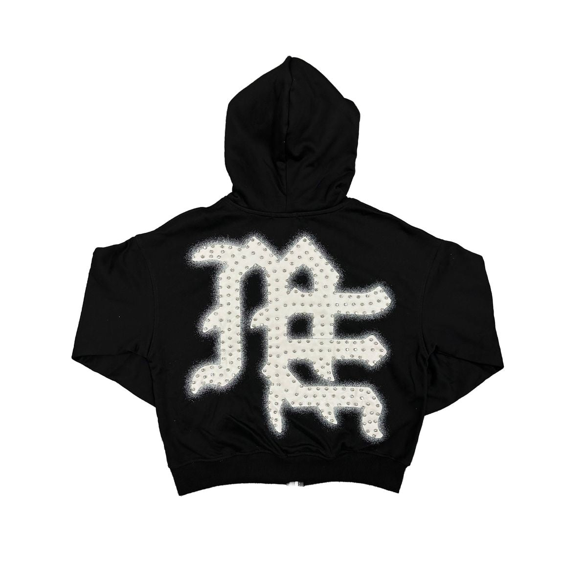 ME Black ‘End’ Rhinestone hoodie