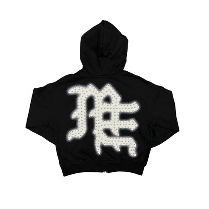 ME Black ‘End’ Rhinestone hoodie
