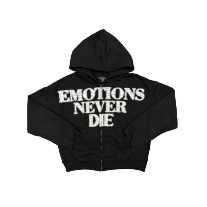 ME Black ‘End’ Rhinestone hoodie