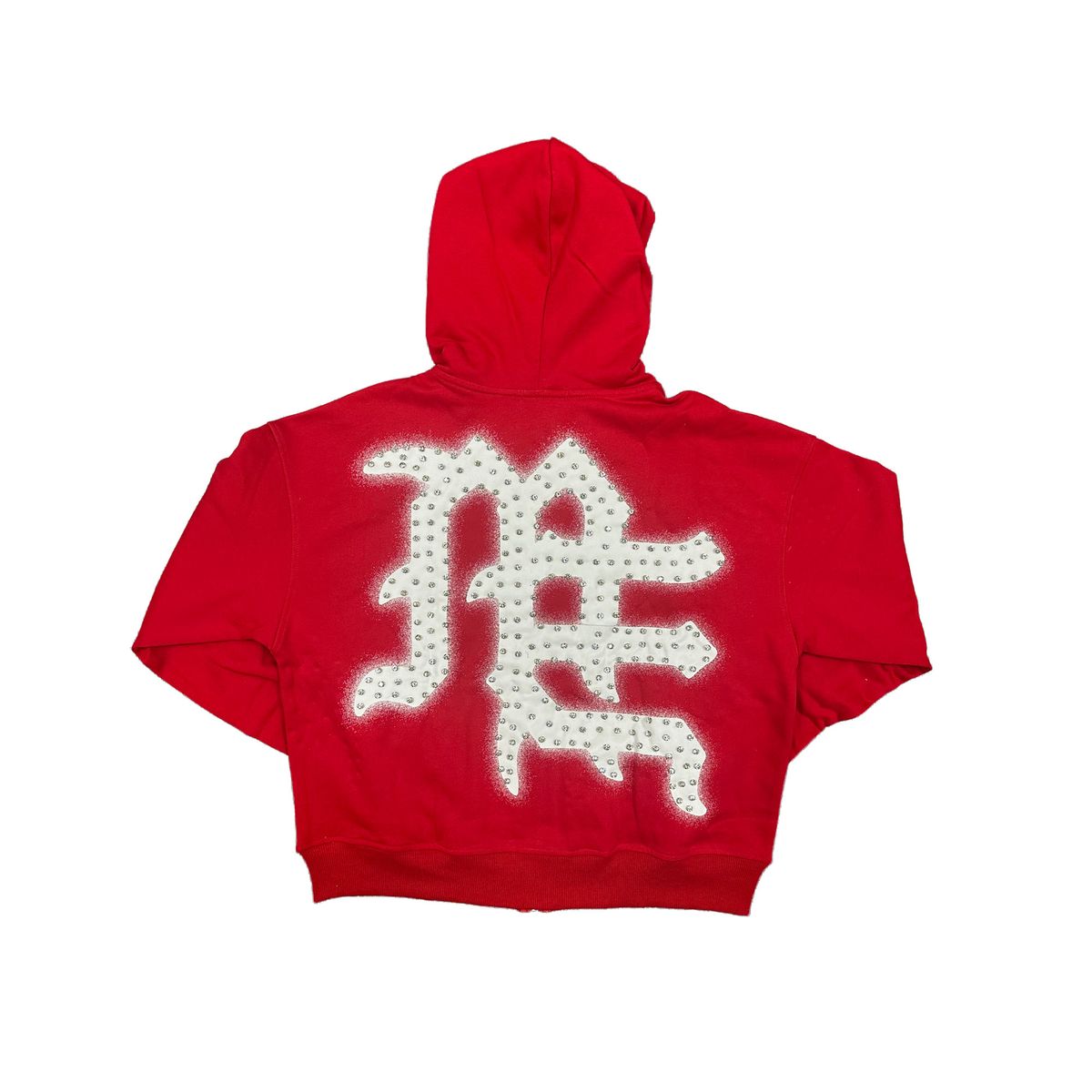 ME Red ‘End’ Rhinestone hoodie