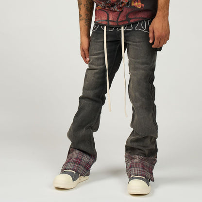 DUAA PATTERN PLAID DENIM