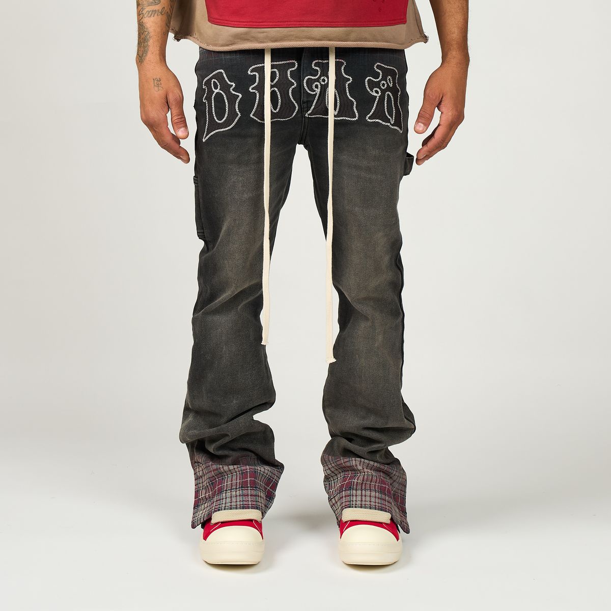 DUAA PATTERN PLAID DENIM