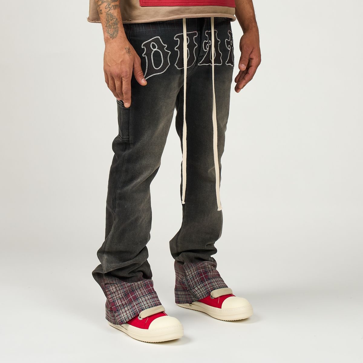 DUAA PATTERN PLAID DENIM