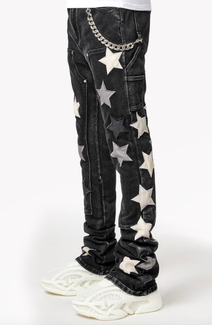 Obsidian Black Vintage Stars Denim
