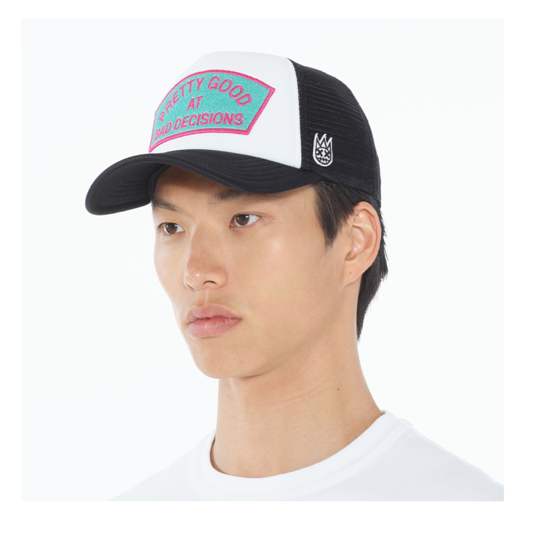 CULT "GOOD AT BAD DECISIONS" MESH BACK TRUCKER HAT