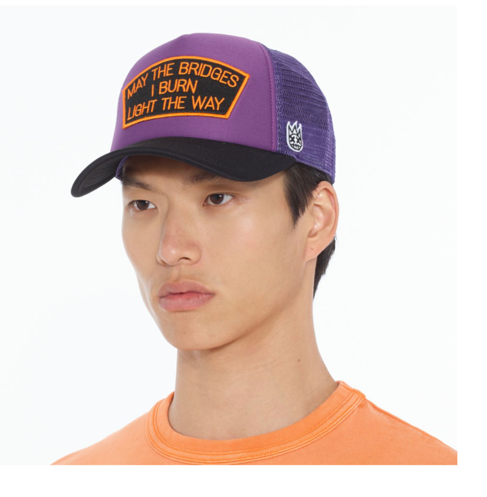 CULT MAY THE BRIDGES I BURN" MESH BACK TRUCKER HAT