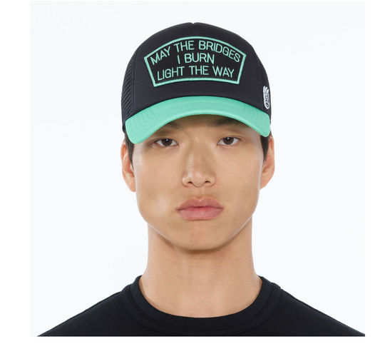 CULT "MAY THE BRIDGES I BURN" MESH BACK TRUCKER HAT