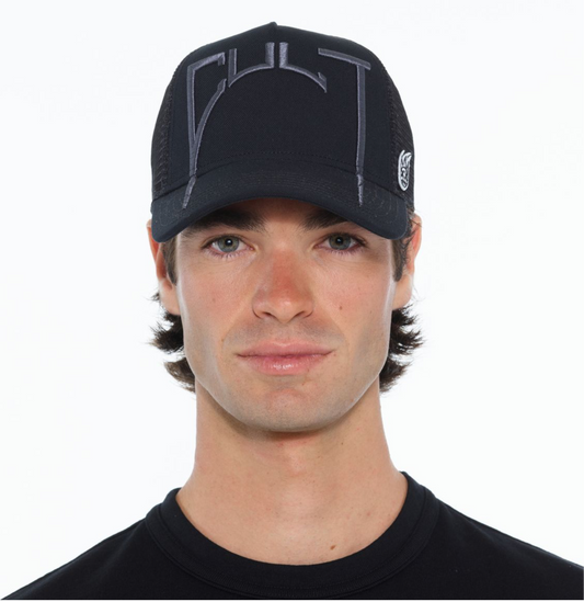 CULT ARCH LOGO MESH BACK TRUCKER HAT