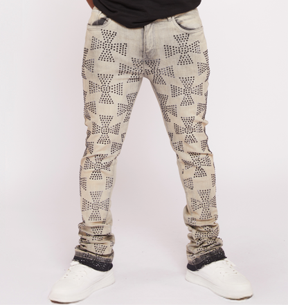 WAIME STACKED FIT JEANS cream