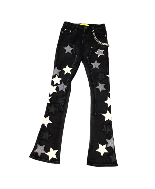 Obsidian Black Vintage Stars Denim