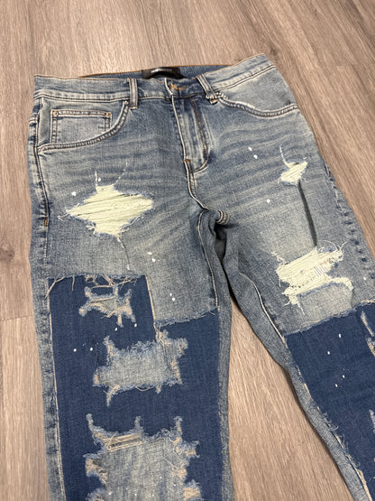 Dead Than Cool Indigo Patch Repair Jean
