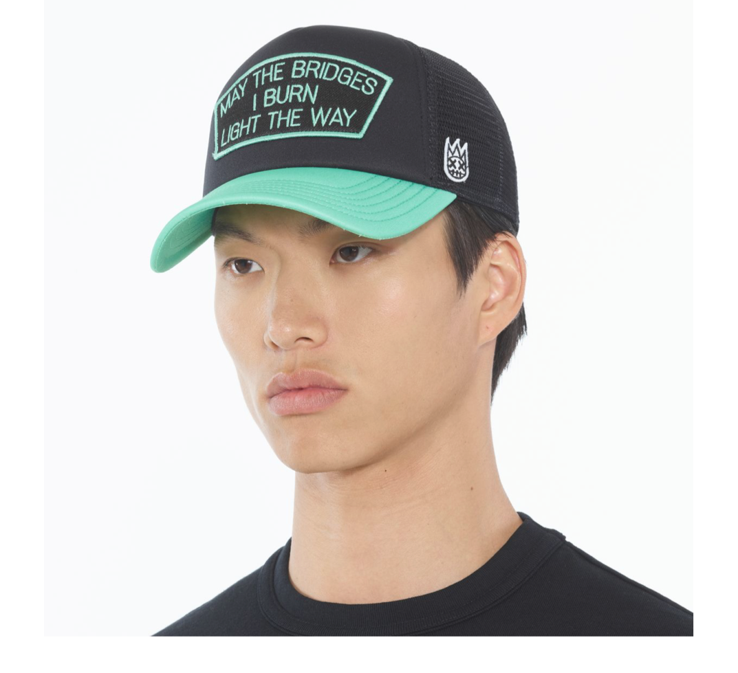 CULT "MAY THE BRIDGES I BURN" MESH BACK TRUCKER HAT