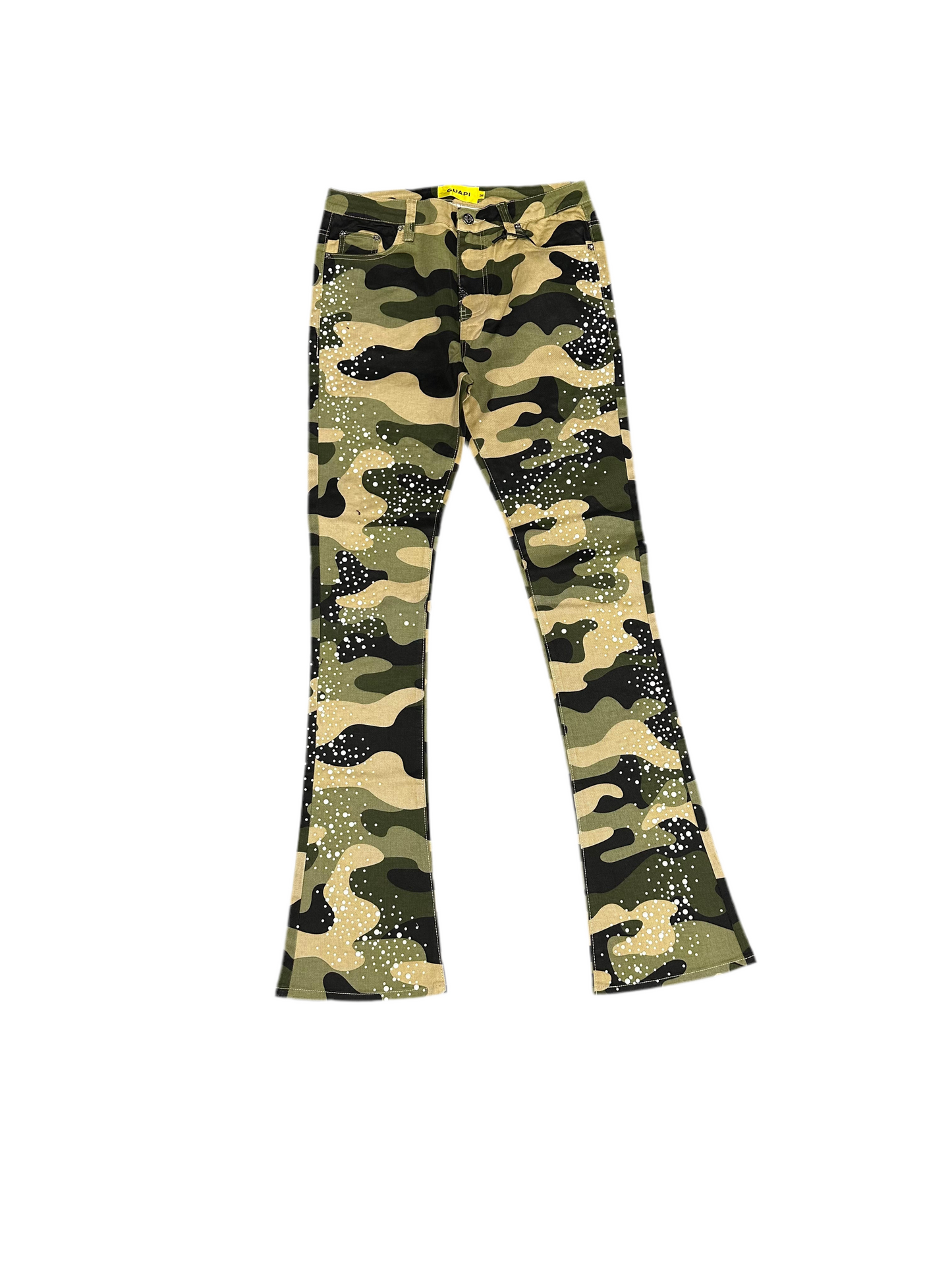 Camo Pearls Embellished Denim
