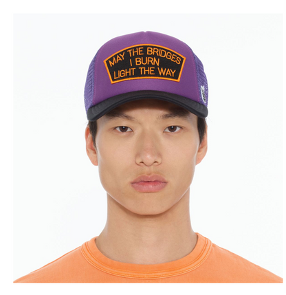 CULT MAY THE BRIDGES I BURN" MESH BACK TRUCKER HAT