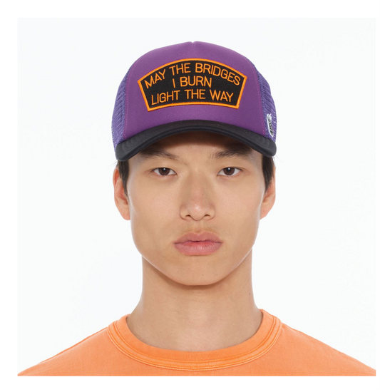 CULT MAY THE BRIDGES I BURN" MESH BACK TRUCKER HAT