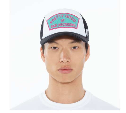 CULT "GOOD AT BAD DECISIONS" MESH BACK TRUCKER HAT