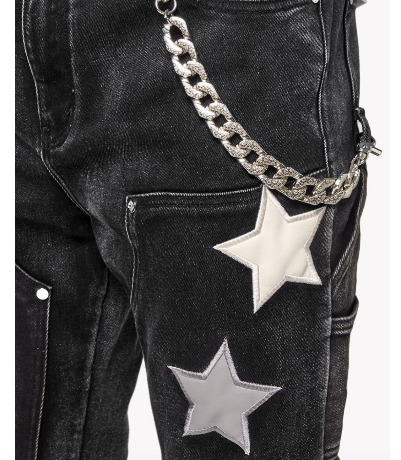Obsidian Black Vintage Stars Denim