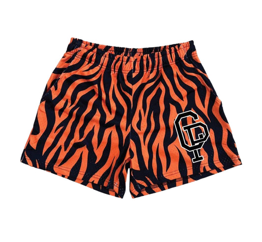 Crispy Orange Tiger Print Shorts