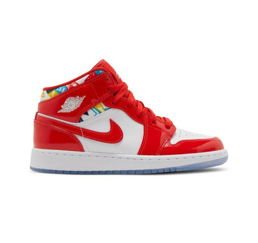 Air Jordan 1 Mid SE (GS) Shoes Chile Red White