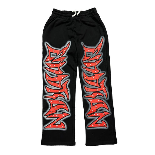 MIXED EMOTIONS Black/RED Graffiti Pants