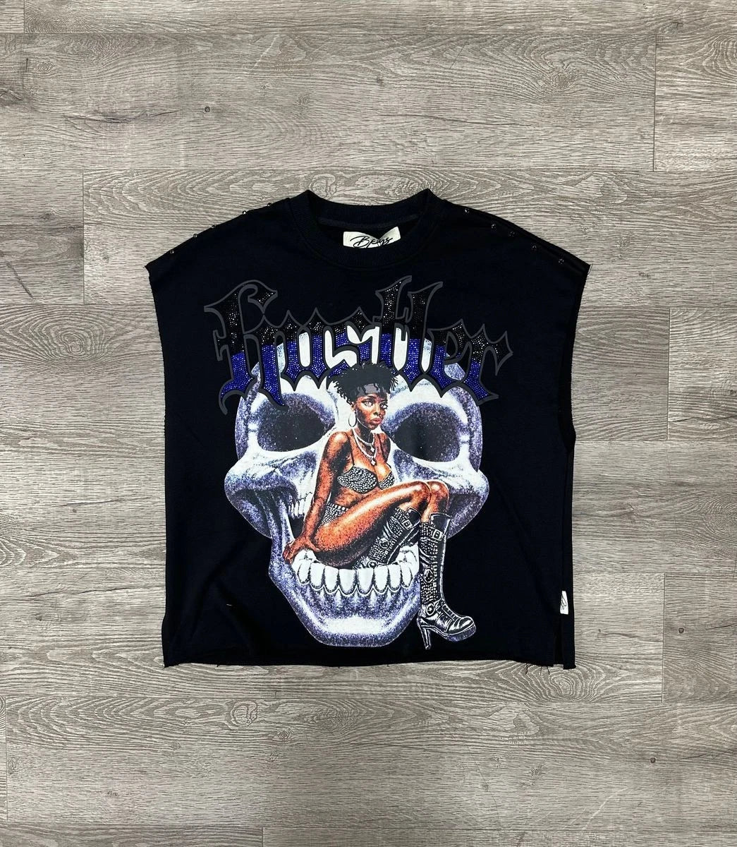 BKYS APPAREL "BORN HUSTLER" F-TERRY MUSCLE TEE
