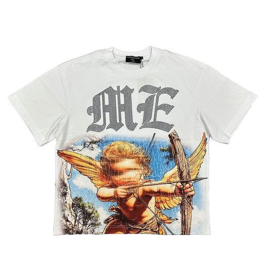 Mix Emotion White “Angel” Rhinestone Tee