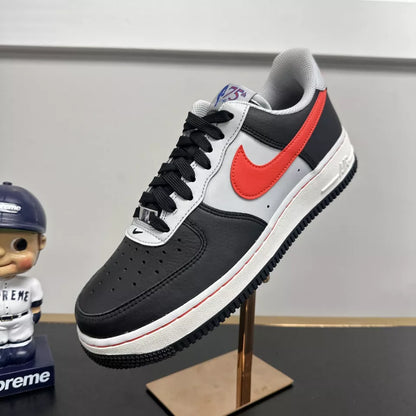 Nike AIR FORCE 1 '07 LV8 EMB 75th Anniversary Black Red DC8874 001 Men size 7.5