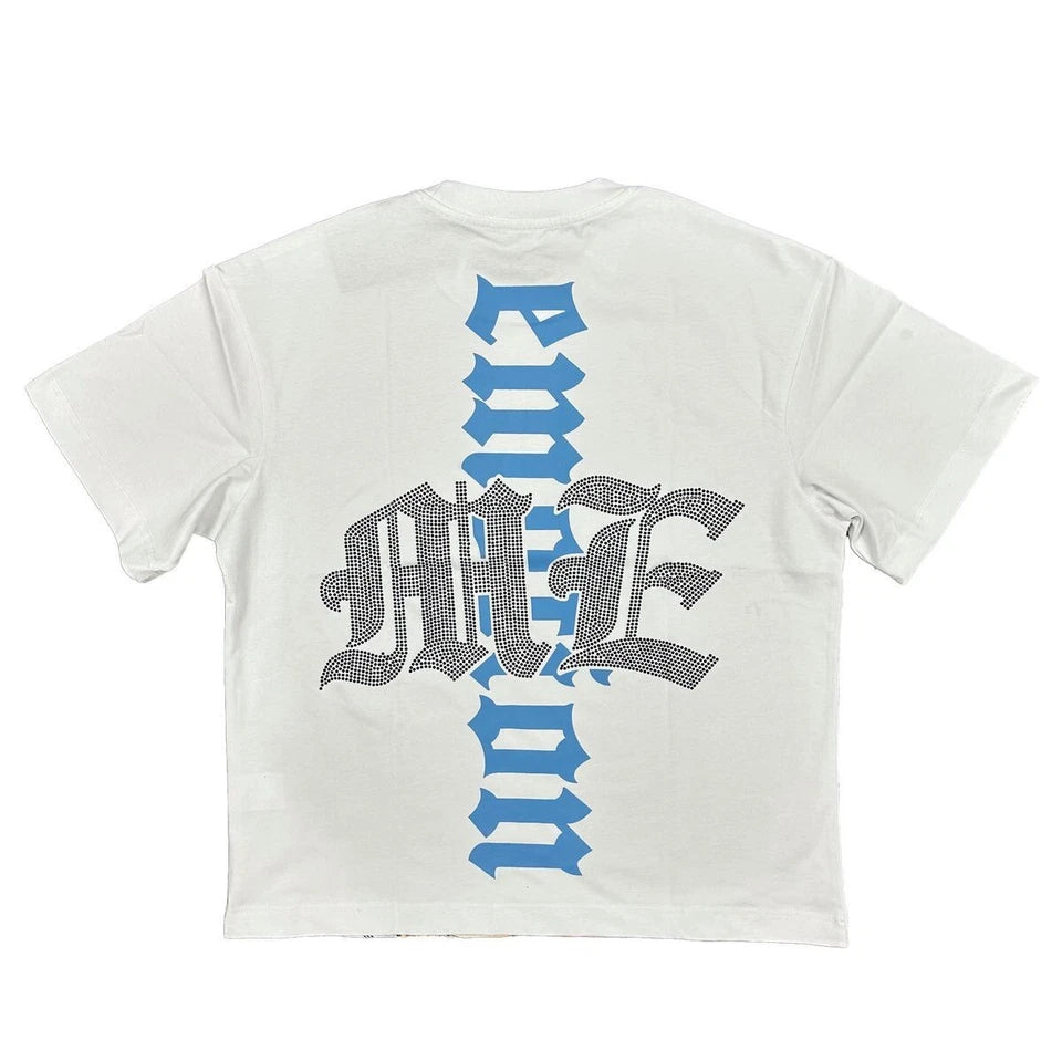 Mix Emotion White “Angel” Rhinestone Tee