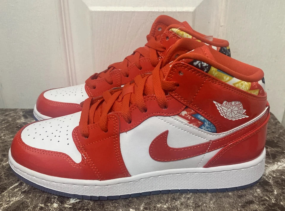 Air Jordan 1 Mid SE (GS) Shoes Chile Red White