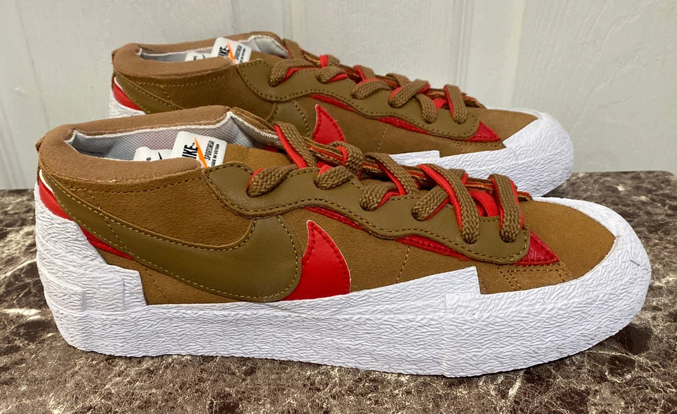 NEW Nike Blazer Low Sacai British Tan US Men’s Size 8 Shoes (DD1877-200)