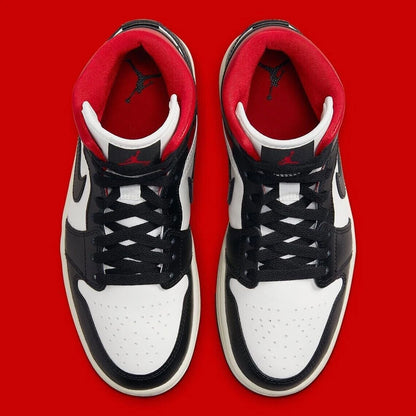 Air Jordan 1 Mid White Black Red