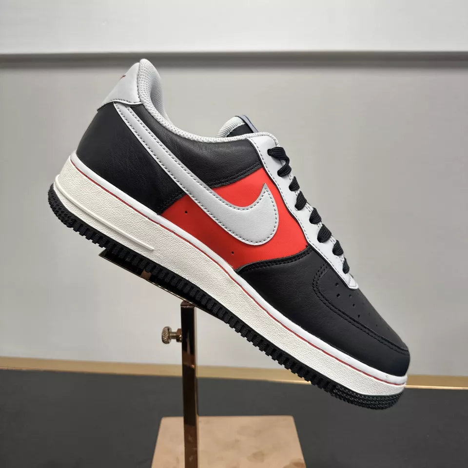 Nike AIR FORCE 1 '07 LV8 EMB 75th Anniversary Black Red DC8874 001 Men size 7.5